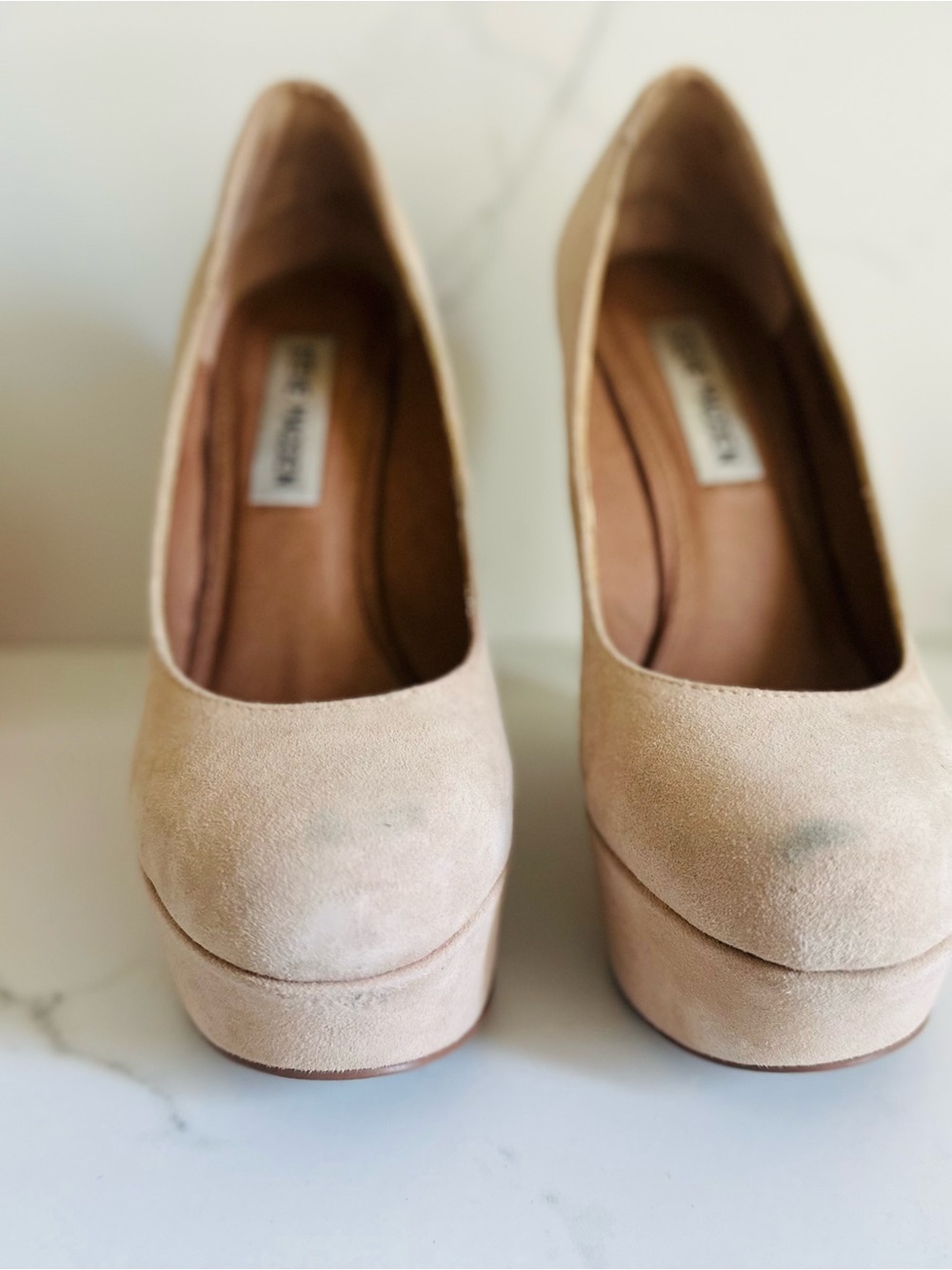 Steve Madden Nude Suede Platform Pumps Size 6 - Pammyy